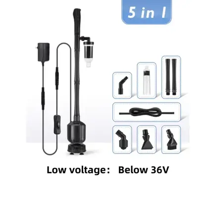 Hygger Upgraded 360GPH Electric Aquarium Cleaner, 36V DC Auto Fish Tank Gravel Cleaning kit 5 in 1 Change Water and Wash San...