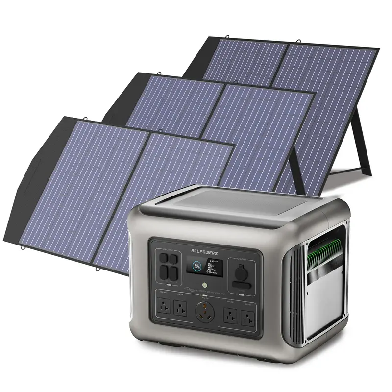 ALLPOWER Solar Generator Kit 2500W Power Station 100W Solar Panel