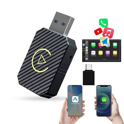 2 in 1 Wireless Apple CarPlay Adapter, for both Apple and Android,converts wired to wireless, suitable for factory wired
