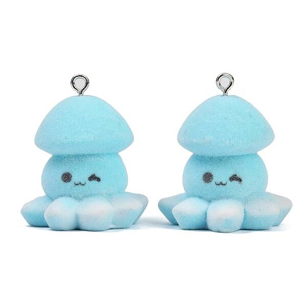 Flocky Resin Pendants