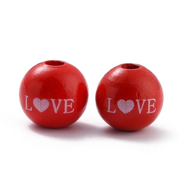 Painted Natural Wood Beads