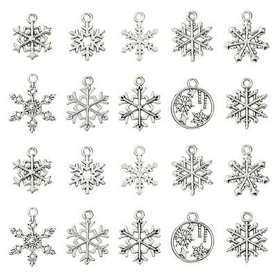 60Pcs 10 Styles Tibetan Style Alloy Pendants