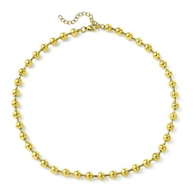 Ion Plating(IP) 304 Stainless Steel Bead Necklaces for Men Women