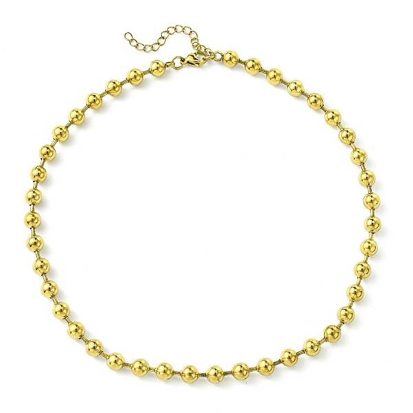 Ion Plating(IP) 304 Stainless Steel Bead Necklaces for Men Women