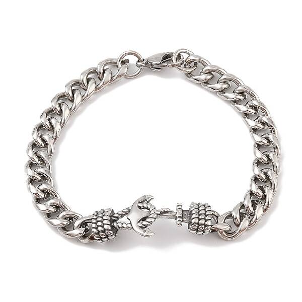 Ion Plating(IP) 304 Stainless Steel Anchor Link Chain Bracelets for Men