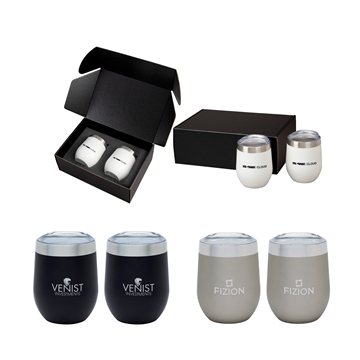 12 Customized Brisbane II Two-Piece Classic Wine Tumbler Gift Set ...