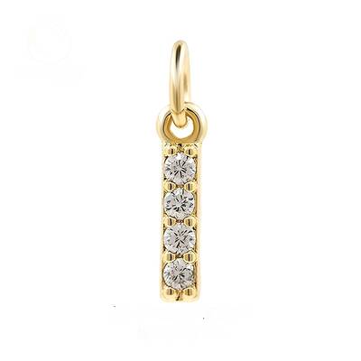 Brass Cubic Zirconia Pendants with Jump Rings