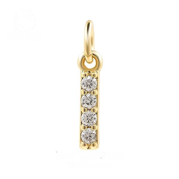 Brass Cubic Zirconia Pendants with Jump Rings