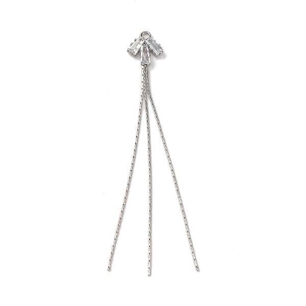 Brass Micro Pave Clear Cubic Zirconia Big Pendants