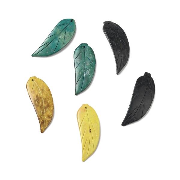 Carved Natural Coconut Big Pendants