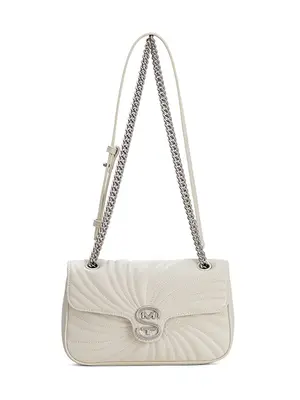 Smting Leather Chain Flap Crossbody Bag