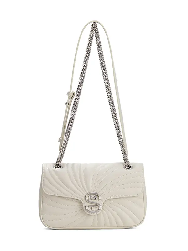 Smting Leather Chain Flap Crossbody Bag