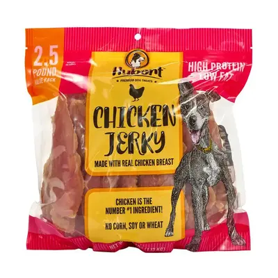 Hubert Pet Gourmet All-Natural Chicken Jerky Dog Treats - 2.5 lbs Resealable Pack, Grain-Free & Gluten-Free, High Protein Low...