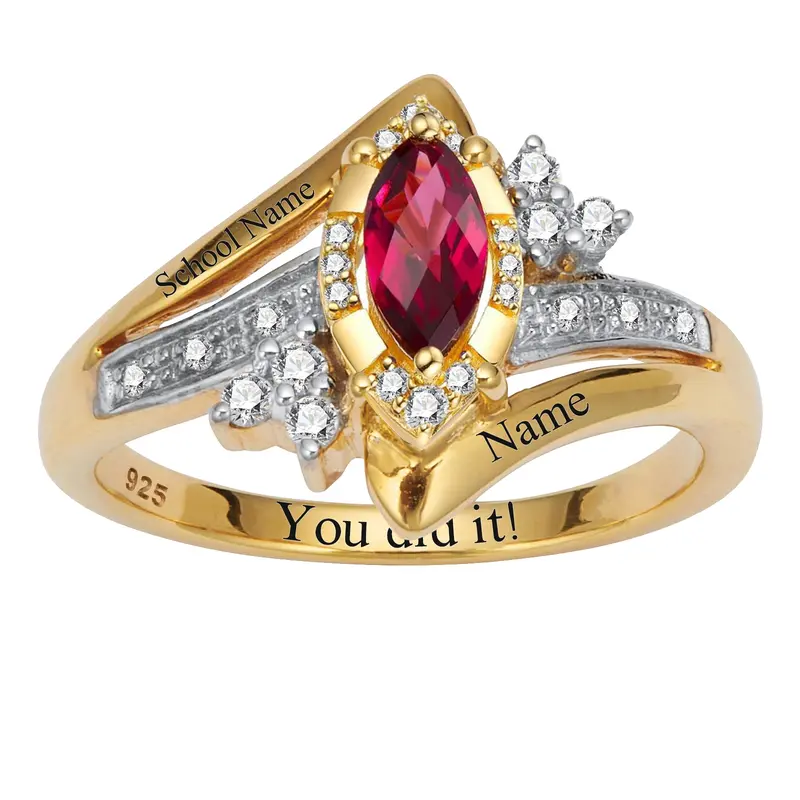 10K Gold Cubic Zirconia Class Ring