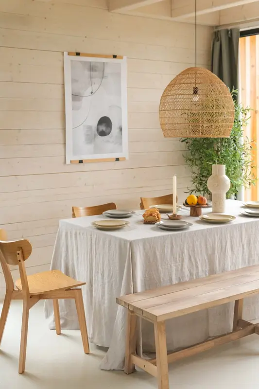 Linen tablecloth in Cream | Size: Round 92