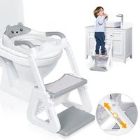 Orzbow 2-IN-1 Toilet Ladder for Potty Trainer Toddler, Stability Training Potty Seat with Splash Guard and Anti-Slip Pad, Adj...