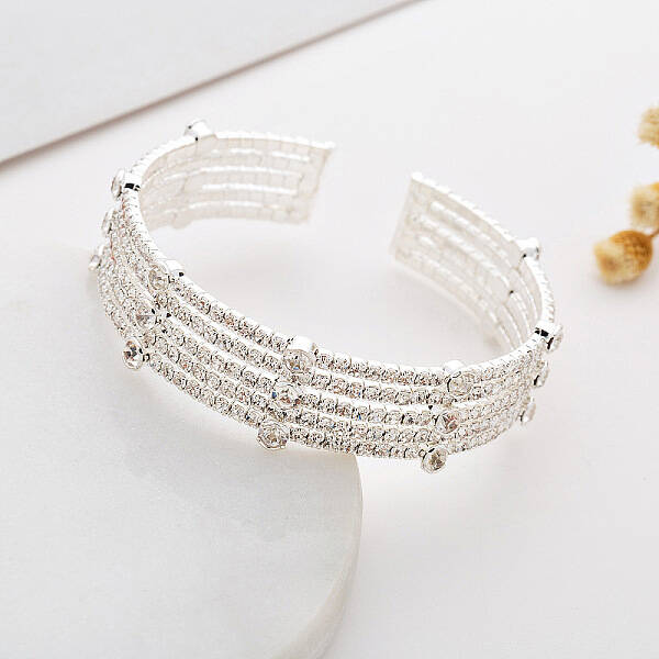 Sparkling Crystal Bracelet and Bangle Set for Wedding Accessories