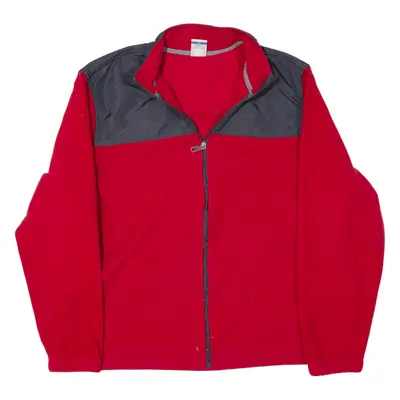 STARTER Fleece Jacket Red Mens XL