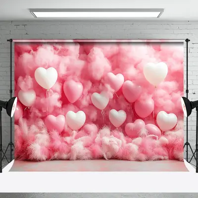 Aperturee Romantic Hot Pink Balloons Valentines Day Backdrop | Valentine'S Day Backdrops | Valentines Day Photo Backdrop | Ha...