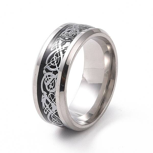 Enamel Dragon Flat Finger Ring