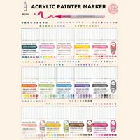 Acrylic Paint Marker Set, 1 Set Acrylic Brush Paint Marker Pen, DIY Graffiti Painting Pen for Stone, Glass, Ceramic, Diy Kit,...