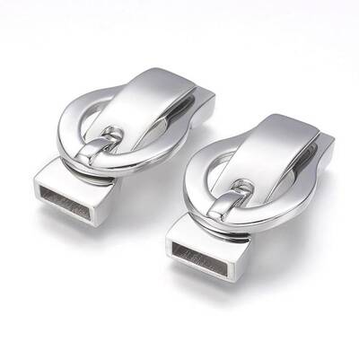 Tarnish Resistant 304 Stainless Steel Magnetic Clasps with Glue-in Ends