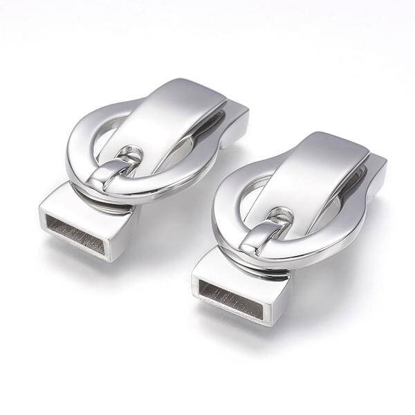 Tarnish Resistant 304 Stainless Steel Magnetic Clasps with Glue-in Ends