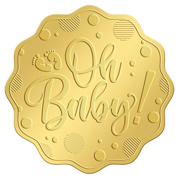 Self Adhesive Gold Foil Embossed Stickers