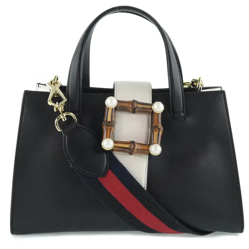 Pre-owned GUCCI Calfskin Handbags Nimfair Black Pony Style Handbag (Pre Owned)