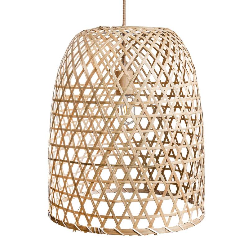 Audra Bamboo Fish Basket Lantern Pendant Light - stock