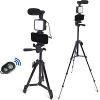 Vlog Shooting Kit for iPhone, Camera & Cell Phone Vlogging Kit with LED Lights, Selfie Stick Tripod & Selfie Light & Phone Cl...