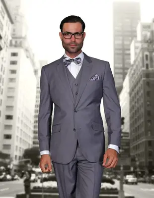 Men's Wool 3-Piece Suit Extra Long 100% Wool Statement