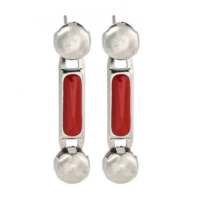 304 Stainless Steel Enamel Stud Earrings