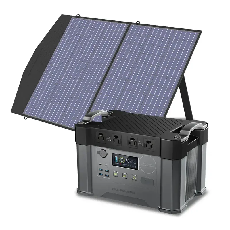 ALLPOWERS Solar Generator Kit 2000W Power Station 100W Solar Panel