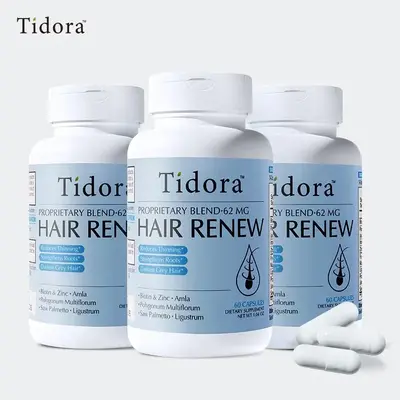 Tidora Hair Growth Capsules - Nourishes Hair Follicles - DHT Blocker with Saw Palmetto and Biotin - Reduces Hair Loss and Thi...
