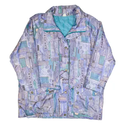 Vintage Womens Jacket Blue 90s Crazy Pattern UK 20
