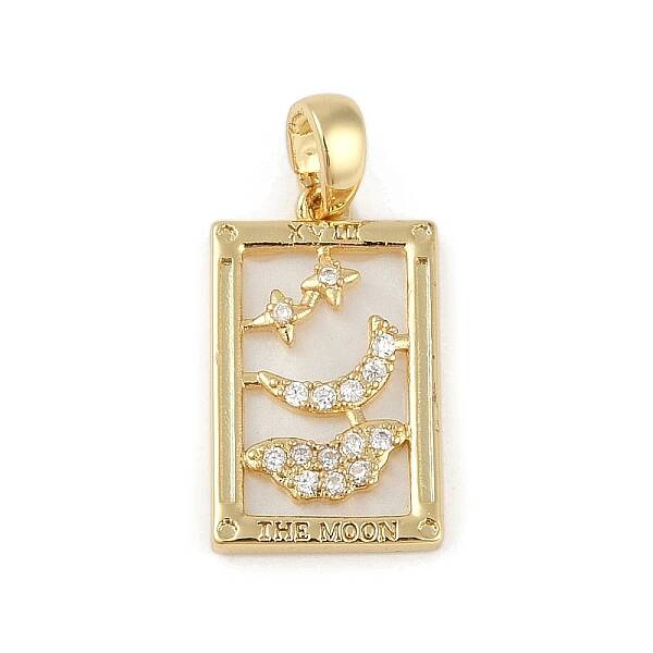 Brass Clear Rhinestone Pendants
