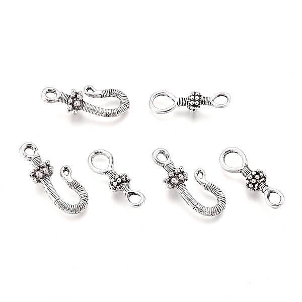 Tibetan Style Alloy S-Hook Clasps