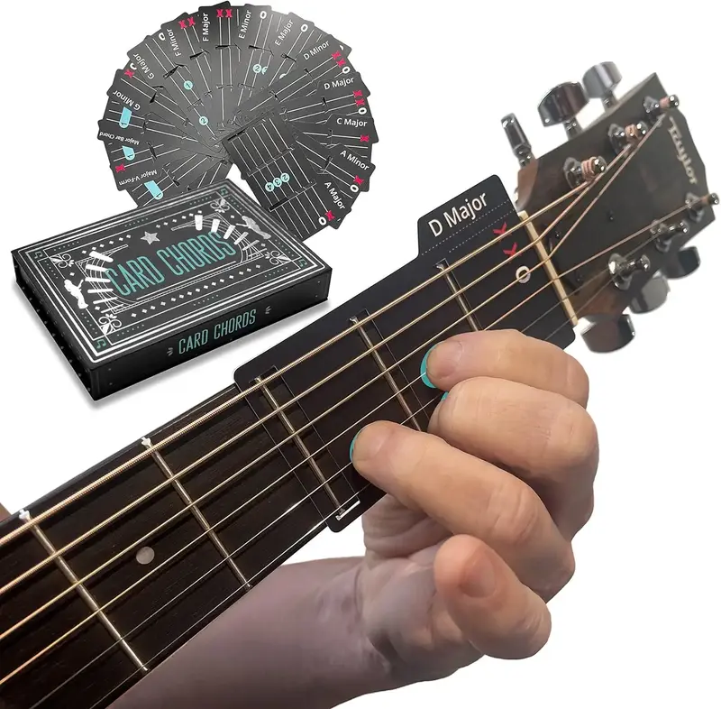 Learn Guitar in Minutes Deluxe Edition with Case Card Chords - Fits All Guitars, Includes Card for ACOUSTIC & ELECTRIC Guitar...