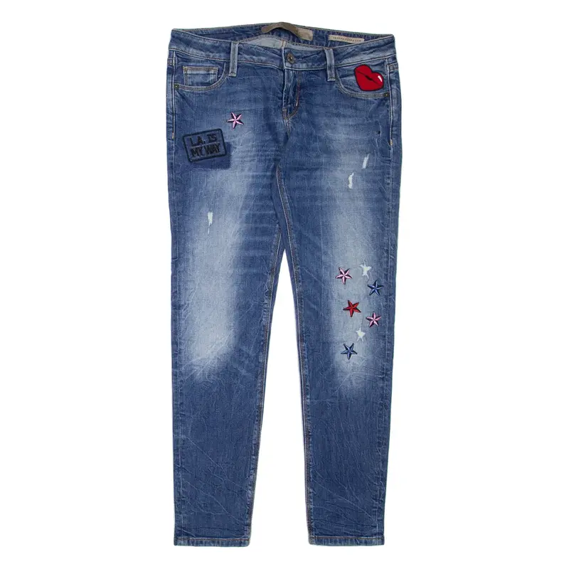 GUESS Ultra Low Womens Jeans Blue Regular Skinny Stone Wash W30 L29