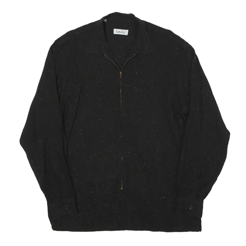 BRYAN HUSKY Shirt Black Viscose Long Sleeve Mens XL