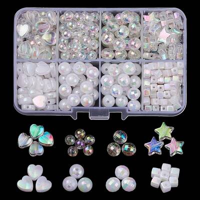 Eco-Friendly Transparent & Opaque Poly Styrene Acrylic Beads Set