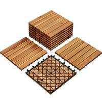 Yaheetech 10/27PCS Wood Flooring Tiles 12.5X12.5in Wood Plastic Interlocking Flooring Tiles for Outdoor & Indoor Patio Garden...