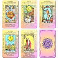Learning Tarot Cards for Beginners with Meanings on Them, Cute Sunset Tarot Cards Set Unique, with Keywords, Beautiful Rider ...