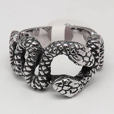 Personalized Retro 304 Stainless Steel Snake Rings for Men