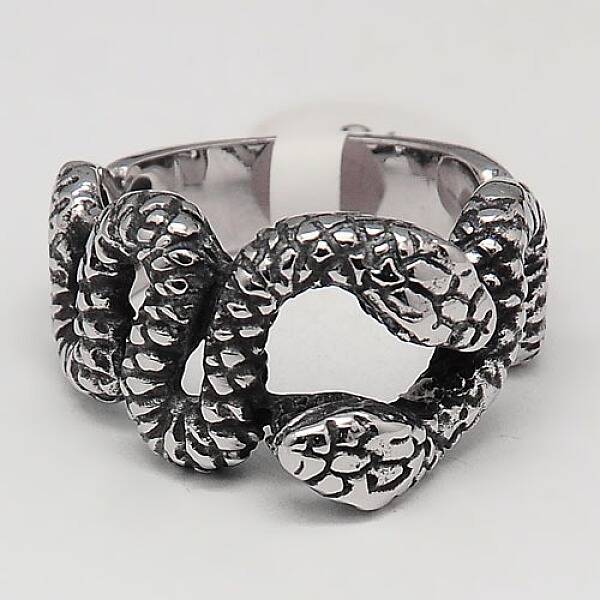 Personalized Retro 304 Stainless Steel Snake Rings for Men
