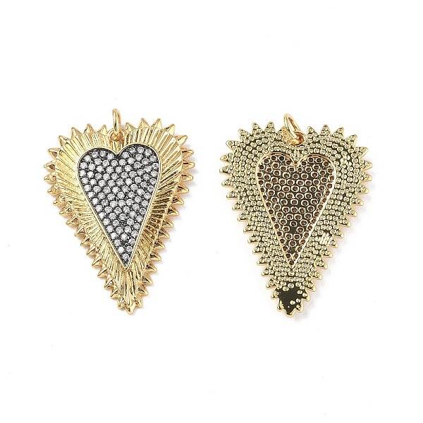 Brass Micro Pave Clear Cubic Zirconia Pendants