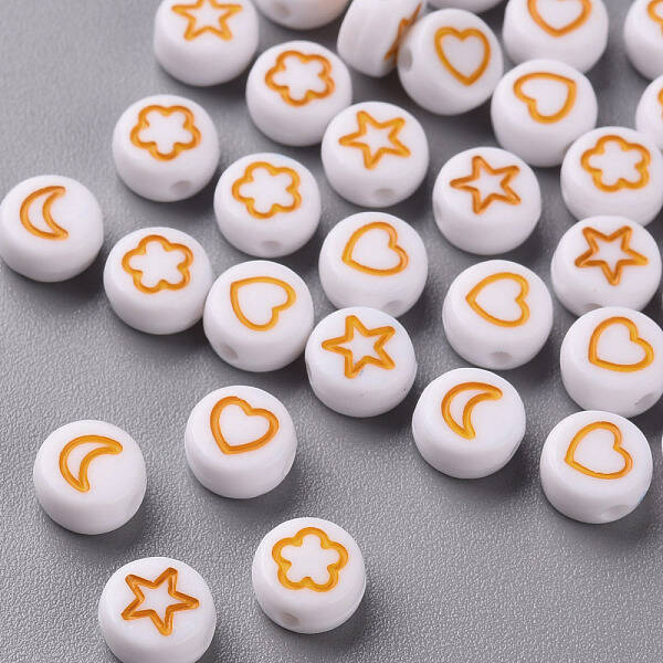 White Opaque Acrylic Beads
