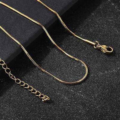 1.2MM 304 Stainless Steel Snake Chain Necklaces for Women Men