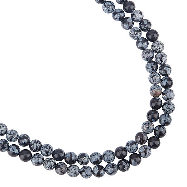 Natural Snowflake Obsidian Beads Strands